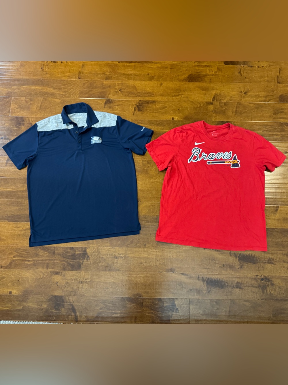 Columbia Georgia Southern polo & Nike Braves t-shirt XL
